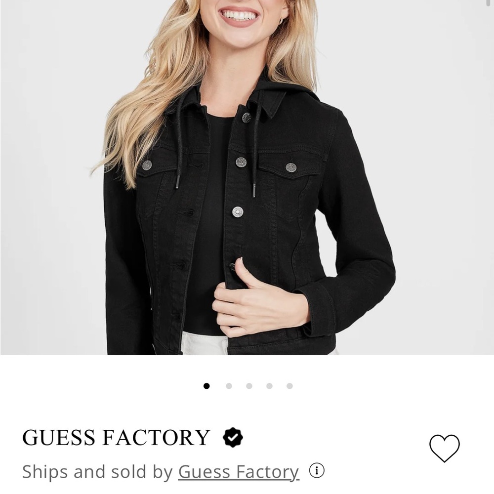 Guess Stella black hooded denim jacket - Picture 5 of 12